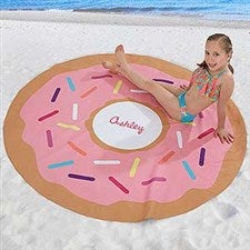 Donut Personalized Round Beach Towel