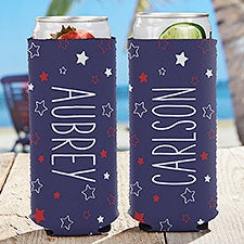 Stars & Stripes Personalized Slim Can Cooler
