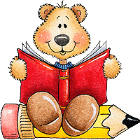 bear reading book
