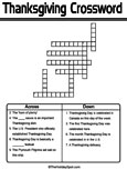 Click here for Black and White Thanksgiving Crossword