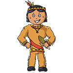 Vector Man Red Indian clipart for Thanksgiving