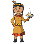 Vector Woman Red Indian clipart for Thanksgiving