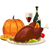 Vector clip art of Thanksgiving dinner