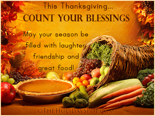 Thanksgiving card of blessings