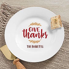 Give Thanks Personalized Thanksgiving Appetizer Plate