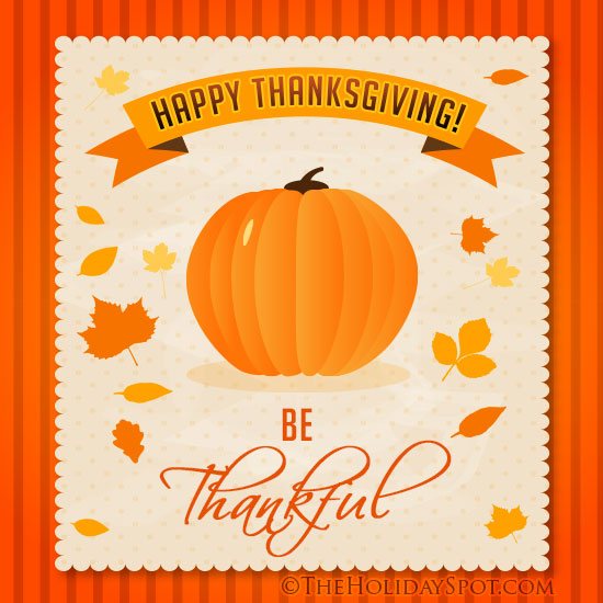 Be Thankful - a thanksgiving card for whatsapp and facebook