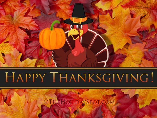 Turkey wishing Happy Thanksgiving