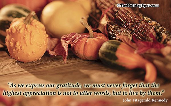 Thanksgiving quote of John Fitzgerald Kennedy
