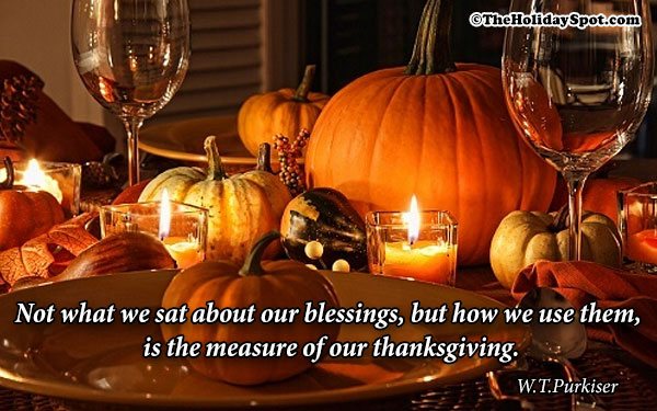 Thanksgiving quotation about our blessings