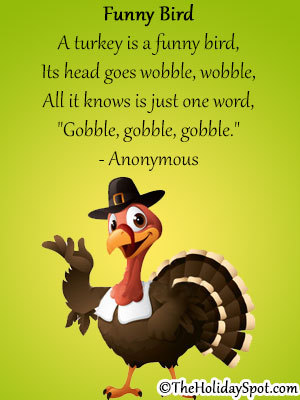 Poem card - Turkey, the funny bird