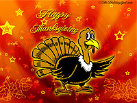 Turkey saying happy thanksgiving