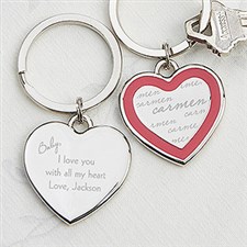 Personalized Heart Keyring