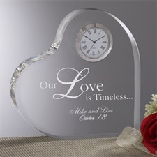 A Time for Love Engraved Heart Clock