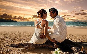 Couple on a sandy beach
