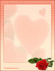 Valentine's Day Hearts and roses letterhead