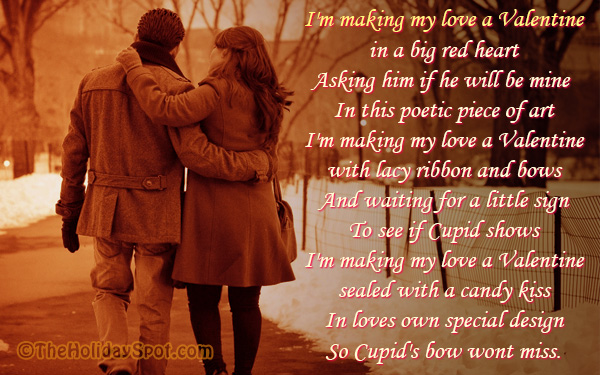 Romantic Poem card - I'm making my love a Valentine