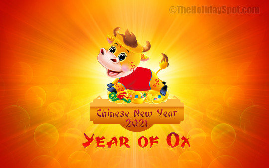 Download Chinese New Year HD wallpaper themed with Ox and set it as your desktop background for the year 2021.
