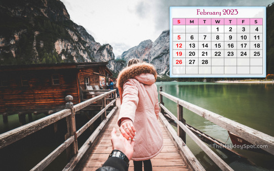 Download HD February 2023 Calendar wallpaper and set it as your desktop or mobile phone background.