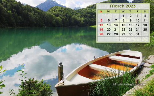 Download this HD Calendar wallpaper and set it as background on your PC or mobile phone for the month of March 2023.