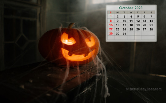 Download this HD Calendar wallpaper and set it as background on your PC or mobile phone for the month of October 2023.