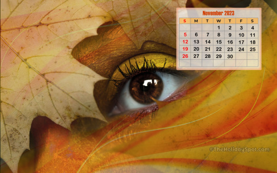 Download this HD Calendar wallpaper and set it as background on your PC or mobile phone for the month of November 2023.