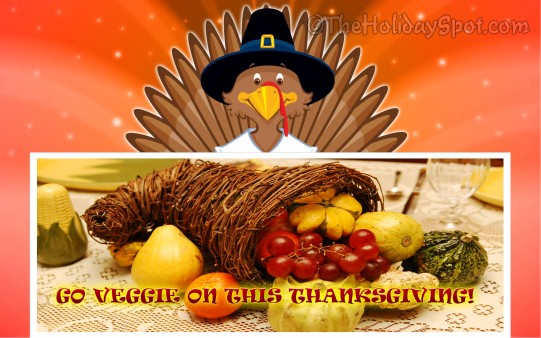 Thanksgiving Turkey and Cornucopia Wallpaper