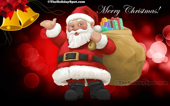 Santa greeting  Merry Christmas to all