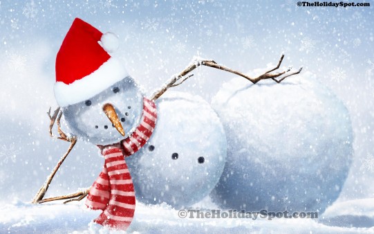 Hd wallpapers of a snowman with a christmas cap