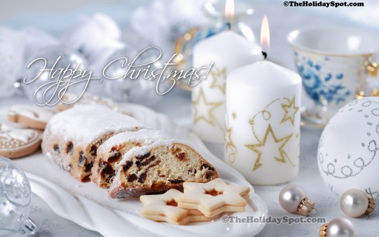 An illustration of christmas with pretzels and candles