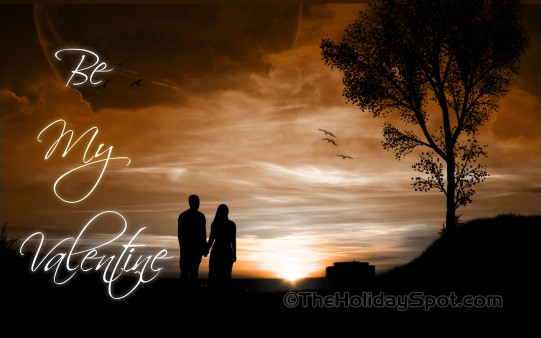 High Definition Valentine Day Wallpaper of a couple walking together.