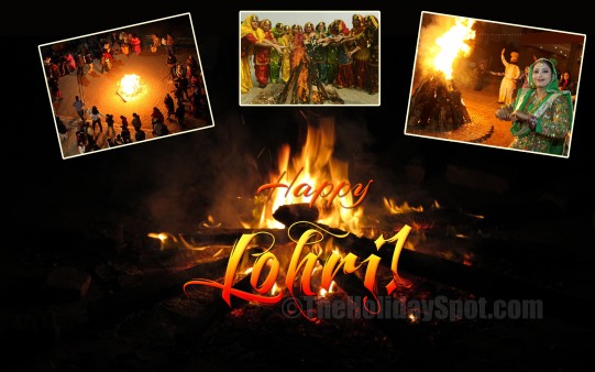 Adorn your desktop with this beautiful wallpaper themed Lohri celebration.