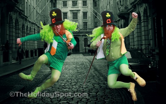 High Definition image of two men enjoying themselves on Paddy's day