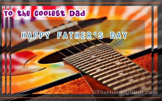 A colorful guitar representing the coolest Dads on Earth!