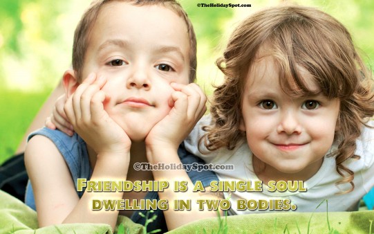 High resolution desktop illustration featuring friendship of two kids.