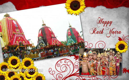 Celebrate Ratha Yatra with fresh mood by downloading this hd wallpaper for your desktop.