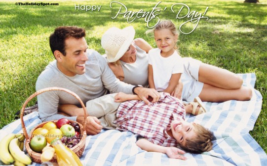 High Definition illustration of a family having fun on parent's day.