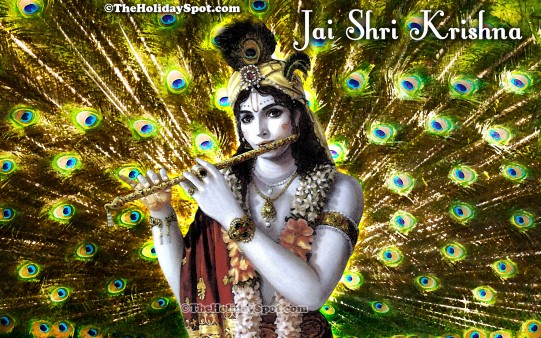 Adorn your desktop with this wonderful wallpaper of Lord Krishna.