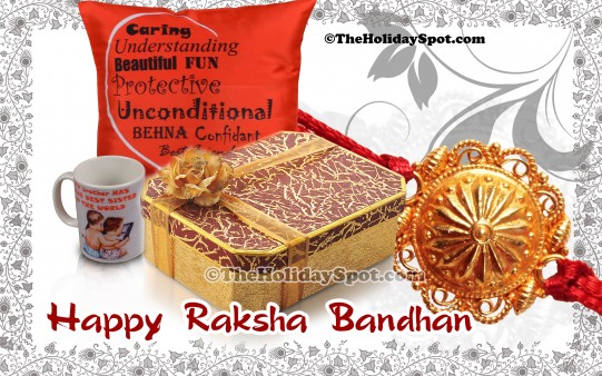 Raksha Bandhan picture showcasing Rakhi gifts.