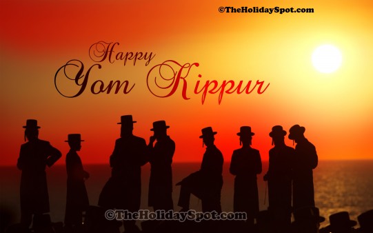 High Quality Yom Kippur wallpaper featuring Rabbis standing in the sun set.