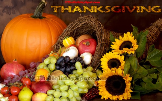 Adorn your desktop with htis high quality Thanksgiving cornucopia wallpers.