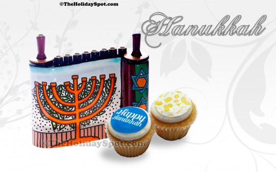 A 1080i  desktop illustration of dreidel on the occasion of Hanukkah.