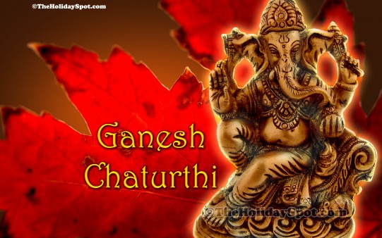 A high resolution wallpaper based on the theme of Ganesh Chaturthi featuring Lord Ganeshas