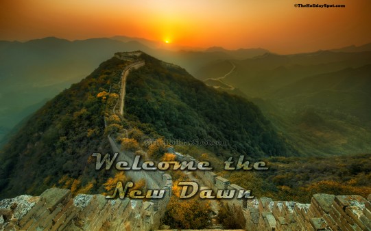 A soothing scenic wallpaper of new dawn of Chinese new year.