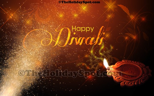 Happy Diwali wallpaper of diyas