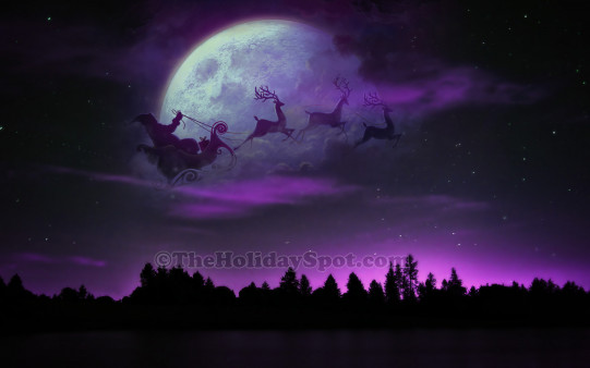 Download and adorn your desktop of your pc or background of your mobile phone with this HD Christmas wallpaper themed with a Santa, Sleigh and Reindeer.