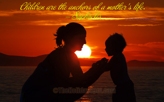 Download the HD wallpaper of Mother's Day themed with love between a mother and her child.