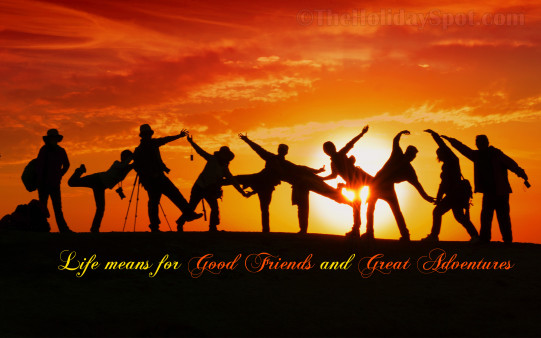 Download this Friendship wallpaper themed with good friends and their adventures.