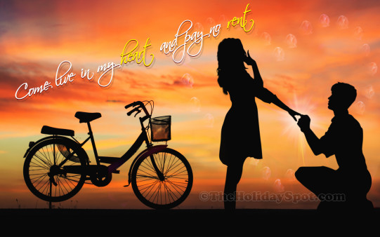 Download Happy Valentine's Day HD wallpaper of a couple in a romantic mood.