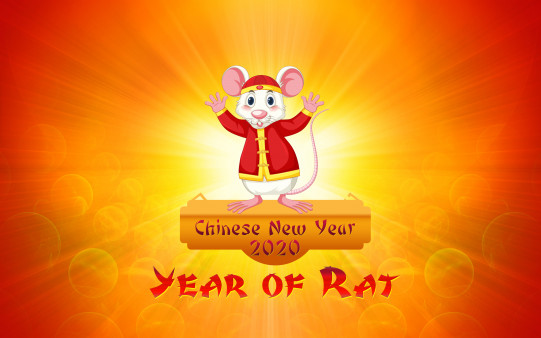 Download Chinese New Year HD wallpaper themed with Rat and set it as your desktop background for the year 2020.